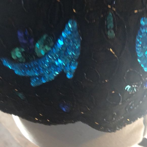 Laurence Kazar New York 100% silk beaded events blouse size large - Picture 8 of 16